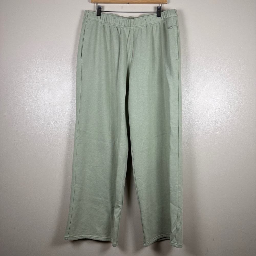 Hollister Women's XXL Long‎ Wide Leg Sweatpants Sage Green Ultra High-Rise NWT